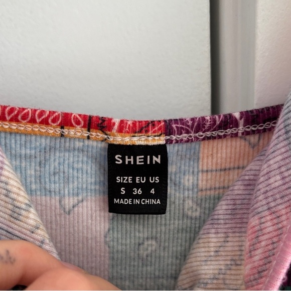 SHEIN Colorful Patchwork Spaghetti Strap Mini Dress - Picture 3 of 8